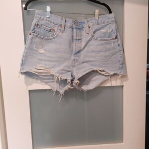 Levi's Light Blue Distressed Women's Shorts